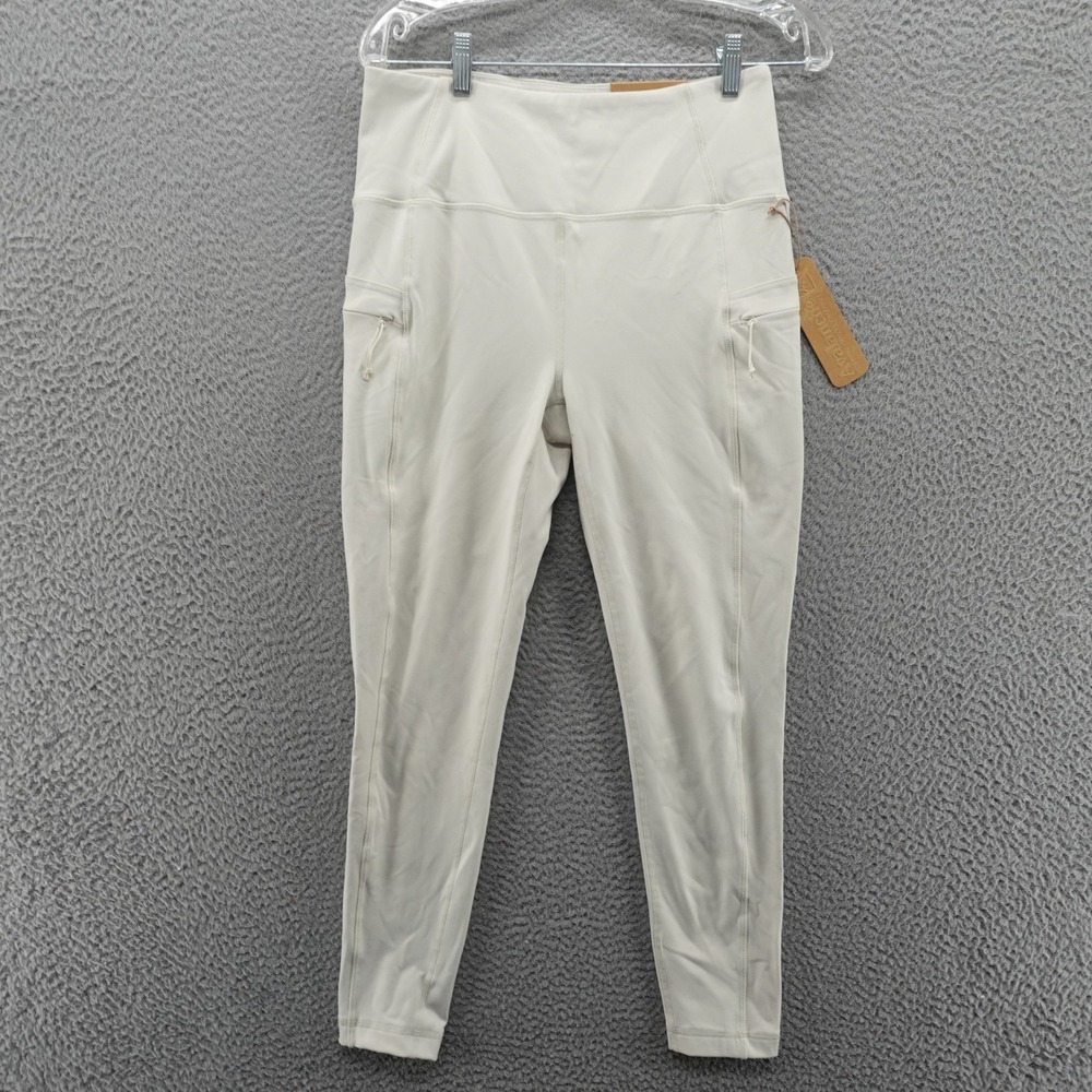 Avalanche Outdoor Supply Co Women Cream High Waisted Zip Leggings Large NEW